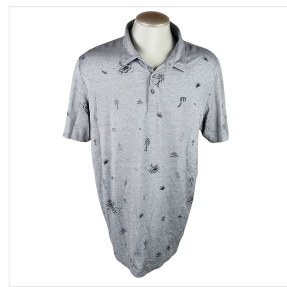 Travis Mathew Ice Breaker Performance Pique Polo Shirt Heather Gray Size - Picture 3 of 15